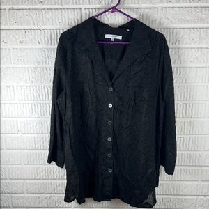 Foxcroft Black Button-Up Women's Top